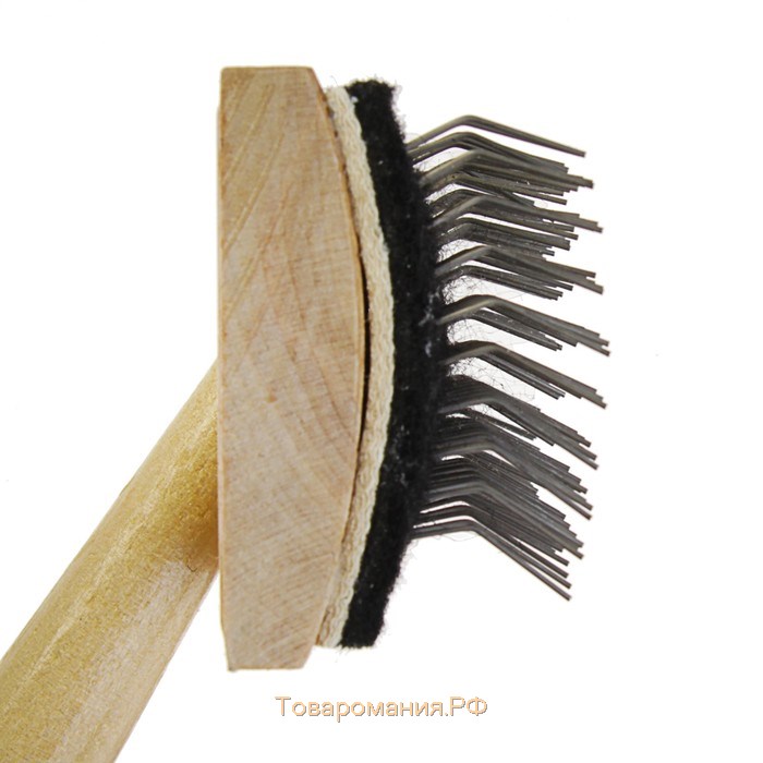 Щётка - пуходёрка деревянная жёсткая для «Кавказца», основание 110 х 58 мм