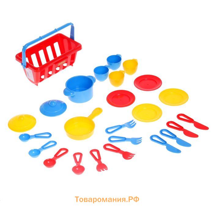 Набор детской посуды TOP chef, в корзинке, на 4 персоны, МИКС