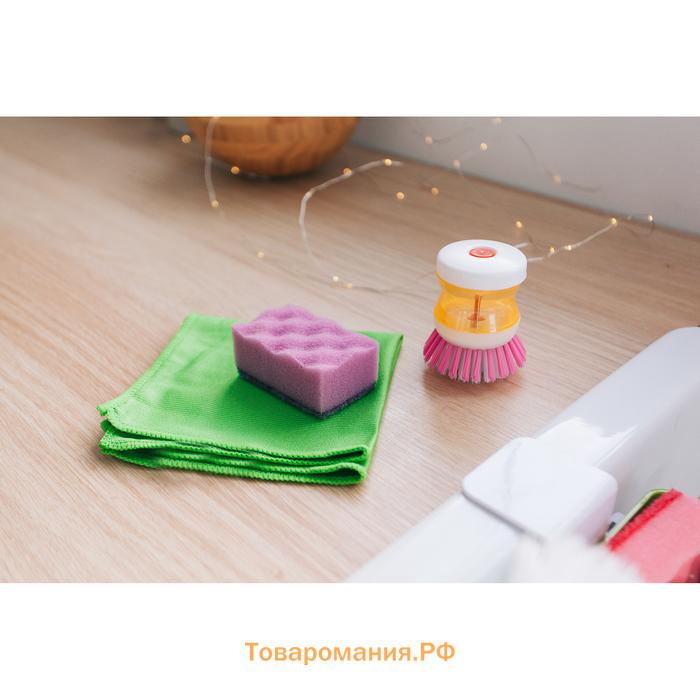 Щётка с дозатором для моющего средства , синяя