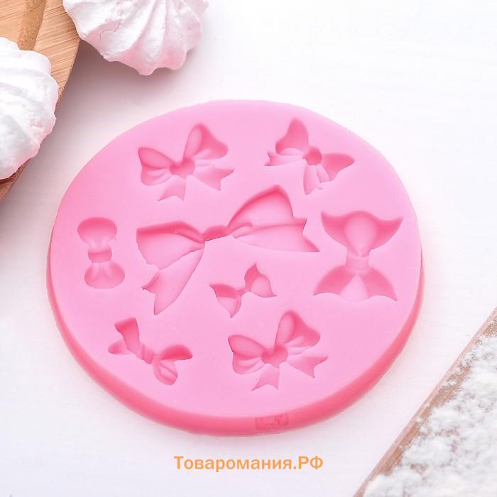 Молд  «Бант», силикон, d=8.5 см, розовый