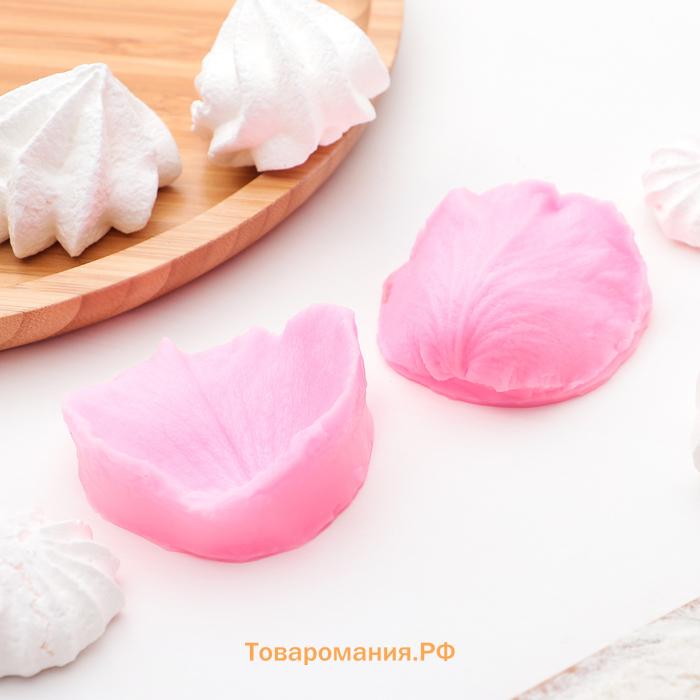 Молд  «Лепесток розы», силикон, 2 предмета, 6.7×6.2 см, розовый