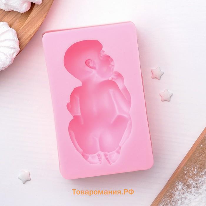 Молд для заливки «Пупсик», силикон, 10×6.5 см, розовый