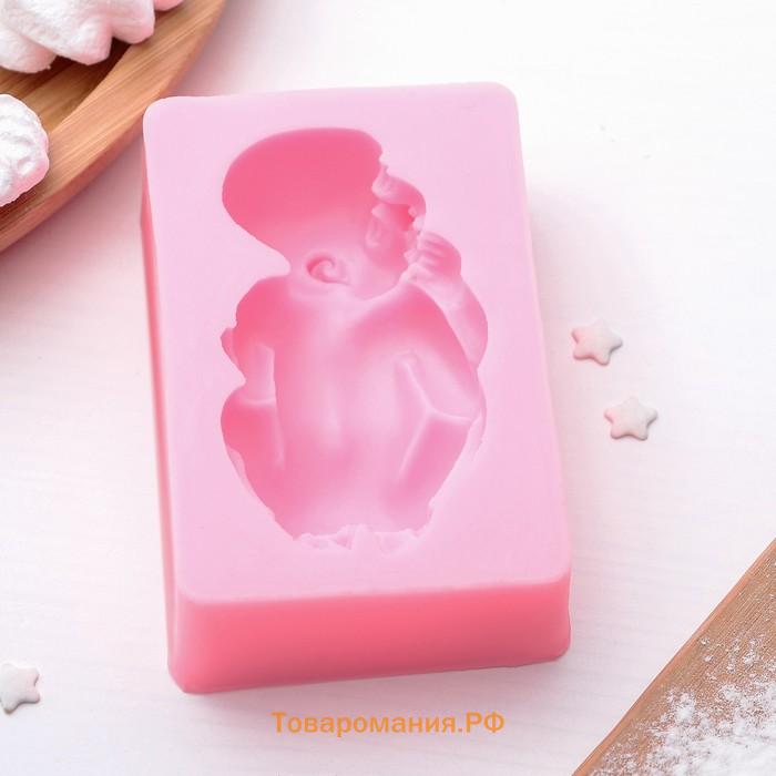 Молд для заливки «Пупсик», силикон, 10×6.5 см, розовый