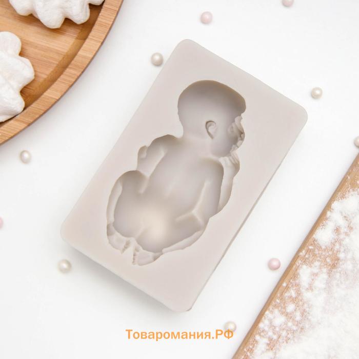 Молд для заливки «Пупсик», силикон, 10×6.5 см, розовый