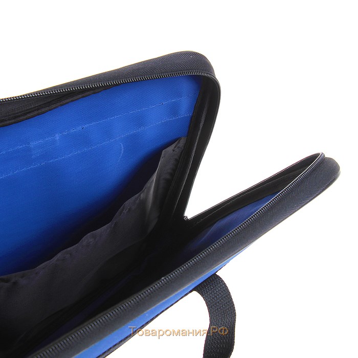 Папка с ручками текстильная А4, 365 х 290 х 30 мм, Calligrata, 1Ш41, "Офис", внешний/внутренний карман, синяя