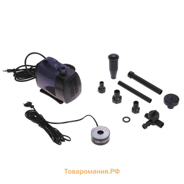 Фонтан садовый с подсветкой LED-10000FP, 100 Вт, h=6 м, 6500 л/ч, 30 LED-ламп, кабель 5 м