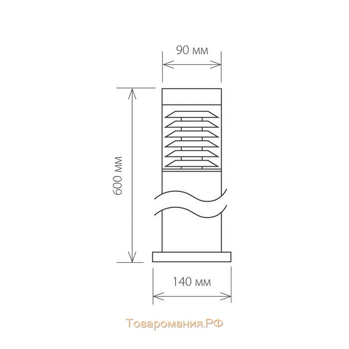 Светильник Elektrostandard, 60 Вт, E27, IP54, на столбе, h=600 мм, Techno 1550 чёрный