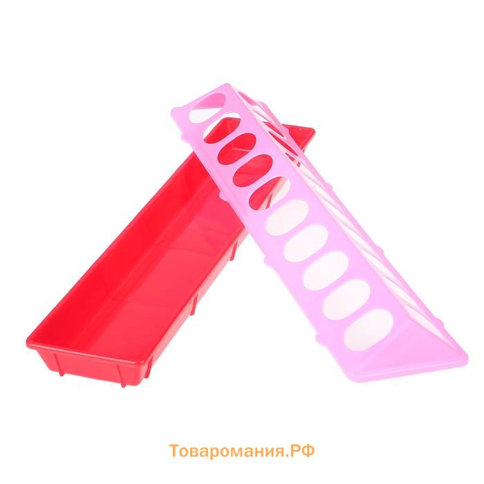 Кормушка - поилка для перепелов, 20 ячеек, лотковая, пластик, цвет МИКС