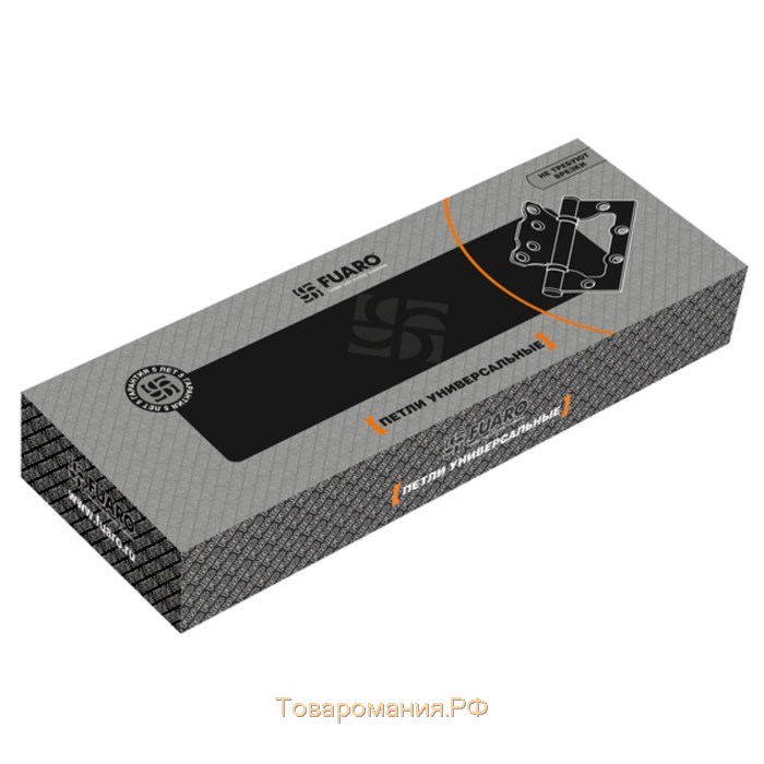 Петля универсальная Fuaro 500-2BB 100x2.5 PN, без врезки, цвет матовый хром, 1 шт.