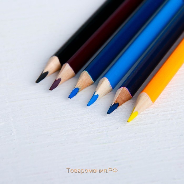 Цветные карандаши, 12 цветов, двусторонние, Смешарики