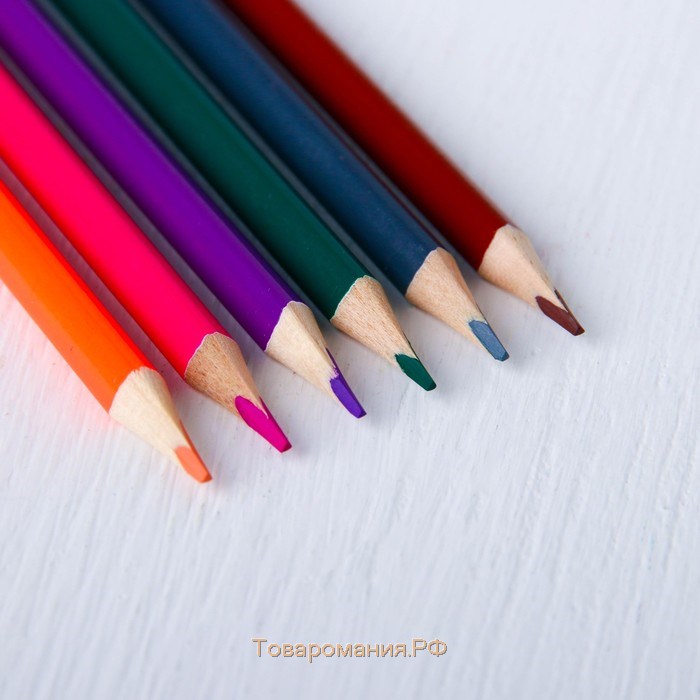 Цветные карандаши, 12 цветов, двусторонние, Смешарики