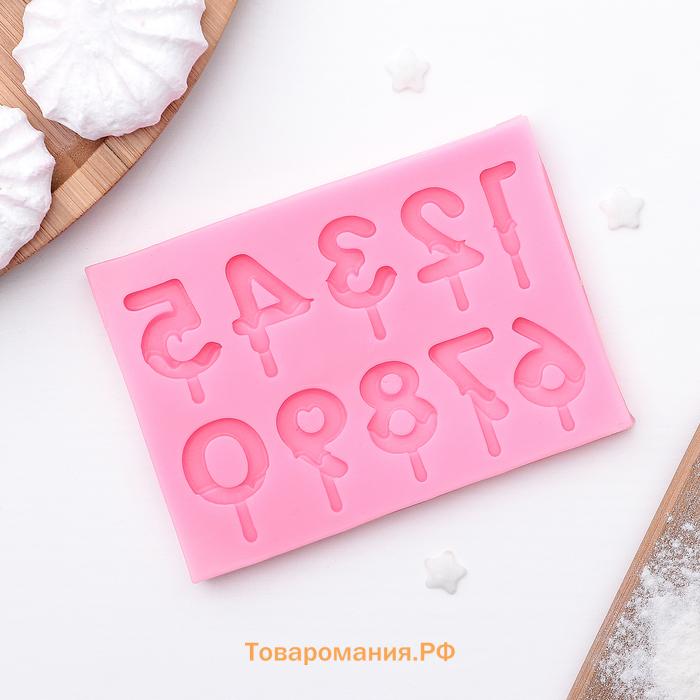 Молд «Цифры для торта», силикон, 9.5×6.5×0.4 см, МИКС
