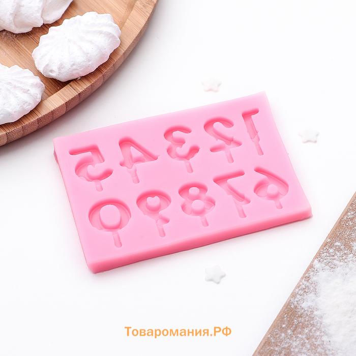 Молд «Цифры для торта», силикон, 9.5×6.5×0.4 см, МИКС