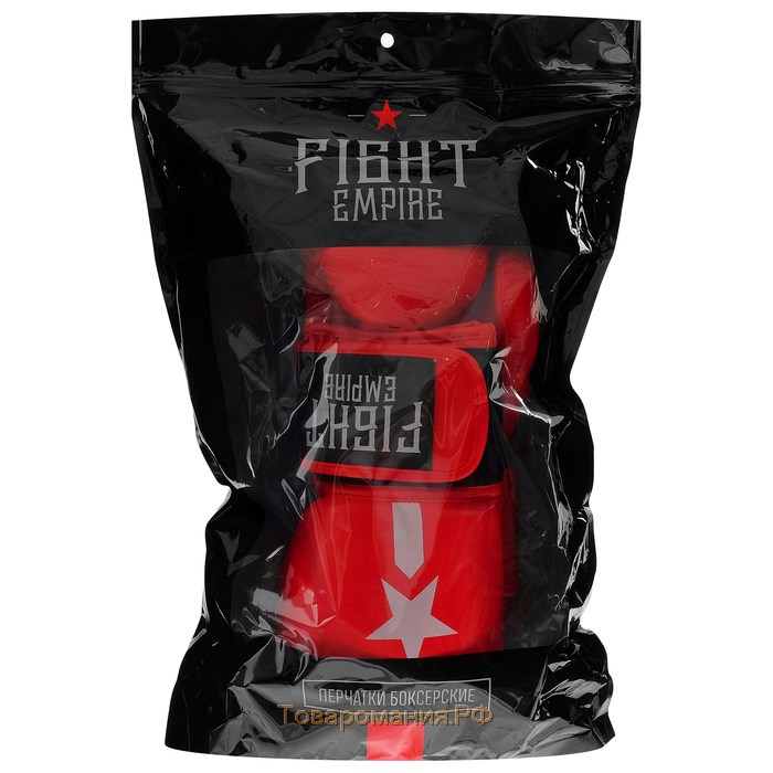 Перчатки боксёрские детские FIGHT EMPIRE, красные, размер 4 oz