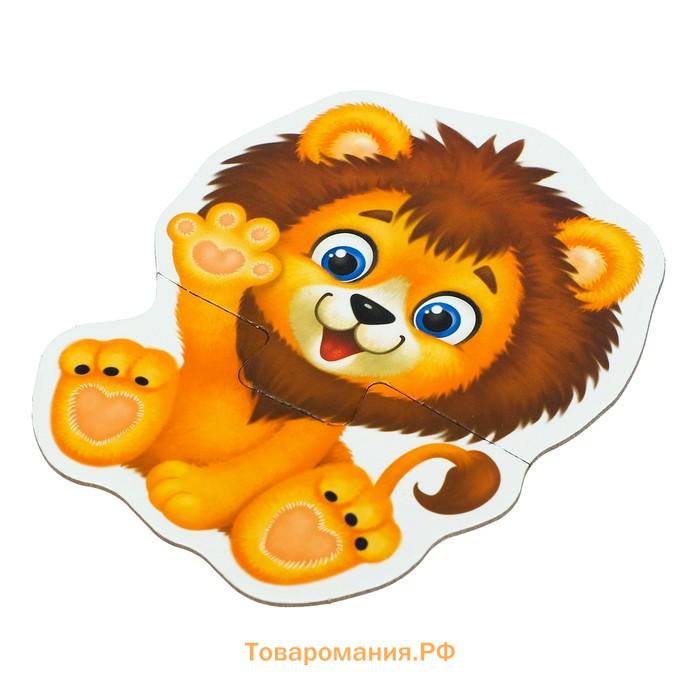 Макси - пазлы «Весёлые зверята», 5 пазлов, 10 деталей