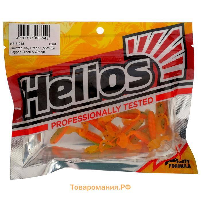 Твистер Helios Тiny Credo Pepper Green & Orange, 4 см, 12 шт. (HS-8-018)