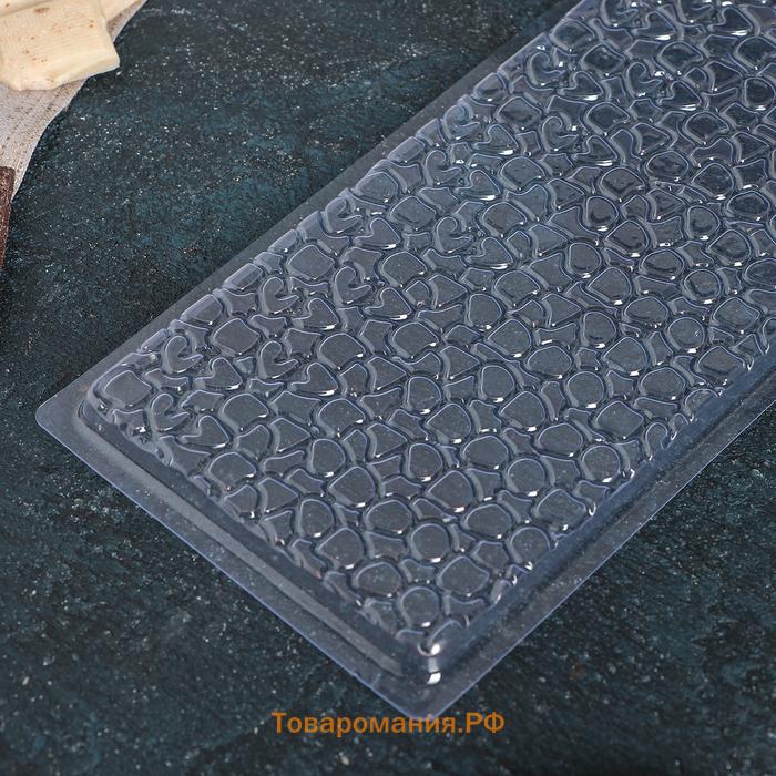 Форма для шоколада «Шоколад пористый», пластик, 21.5×11.5×1 см, прозрачная