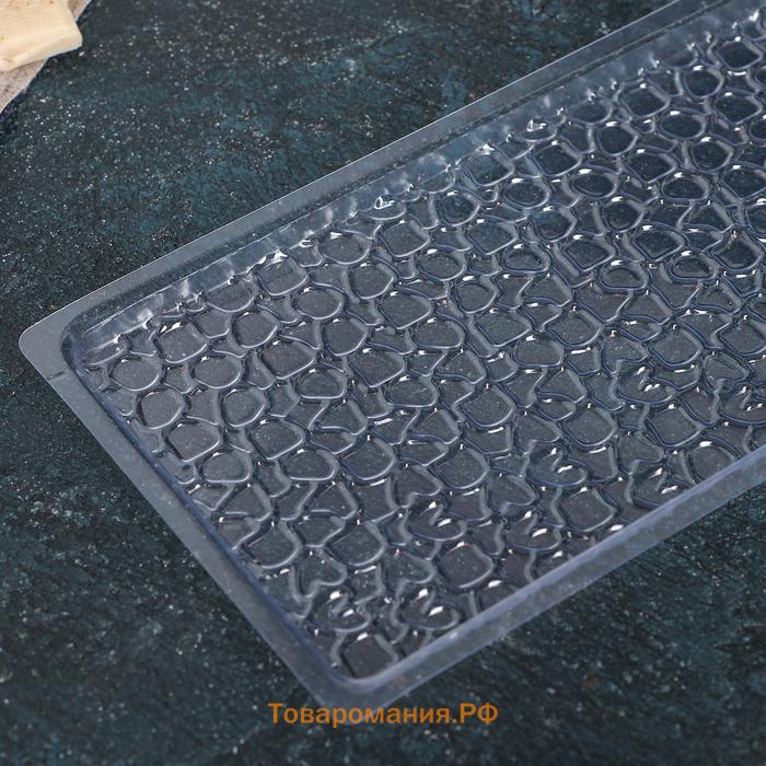 Форма для шоколада «Шоколад пористый», пластик, 21.5×11.5×1 см, прозрачная