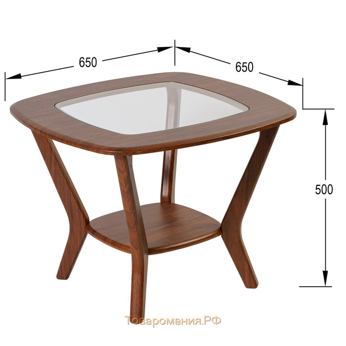 Стол журнальный «Мельбурн», 650 × 650 × 500 мм, цвет орех