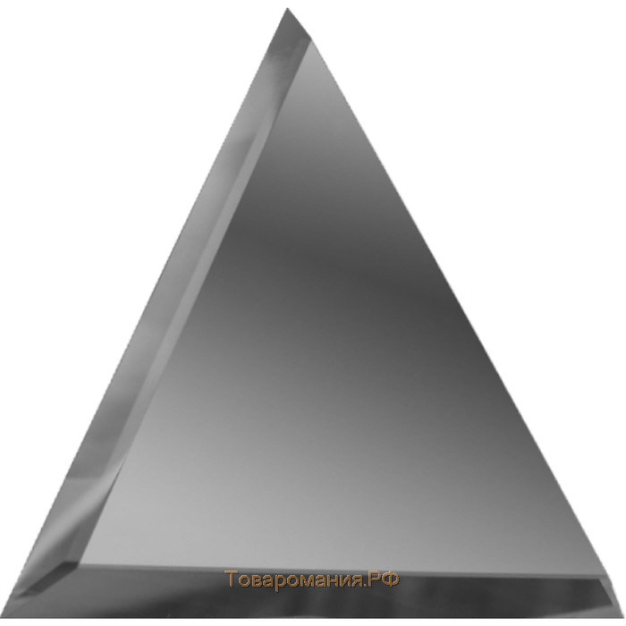 Треугольная зеркальная графитовая плитка с фацетом 10 мм, 300х300 мм