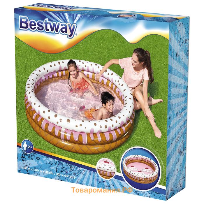 Бассейн надувной Bestway Sundae Funday, 160×160×38 см, 51144