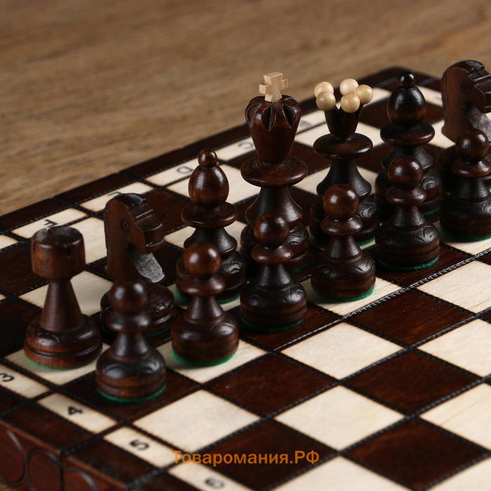 Шахматы польские Madon "Жемчуг", 28 х 28 см, король h-6.5 см, пешка h-3 см