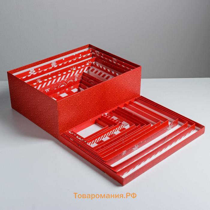 Набор коробок подарочных 15 в 1 «Почта», 12 х 7 х 4 см - 46,6 х 35,2 х 17.5 см, Новый год