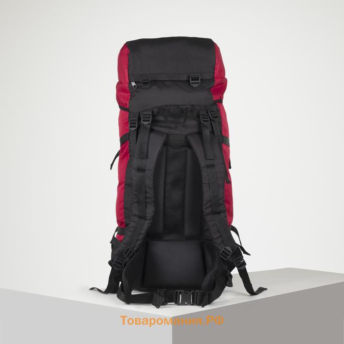 Рюкзак туристический, Taif, 70 л, отдел на шнурке, наружный карман, 2 боковых кармана, цвет чёрный
