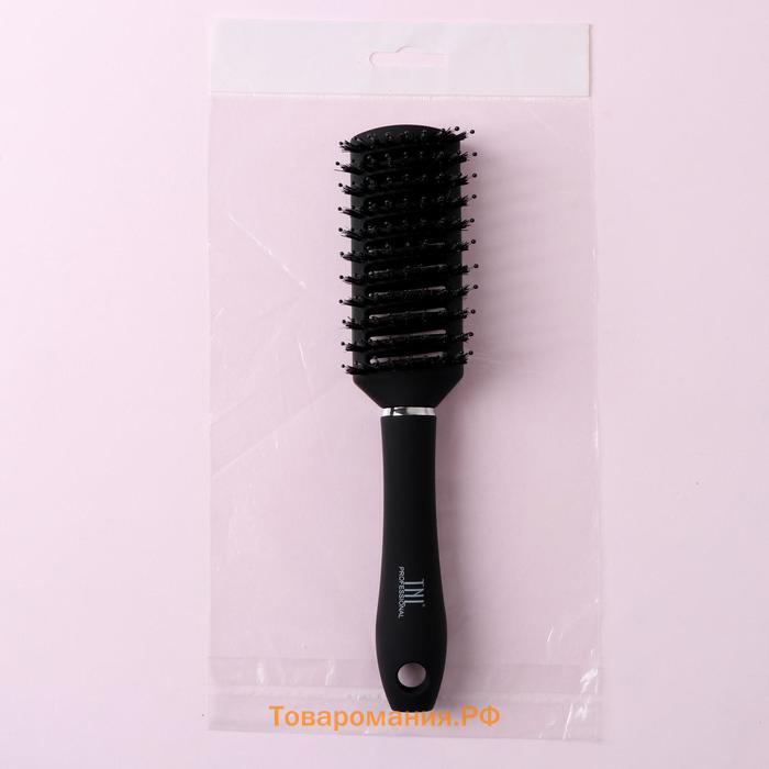Расчёска массажная, комбинированная щетина, вентилируемая, 4,4 × 23 см, цвет чёрный