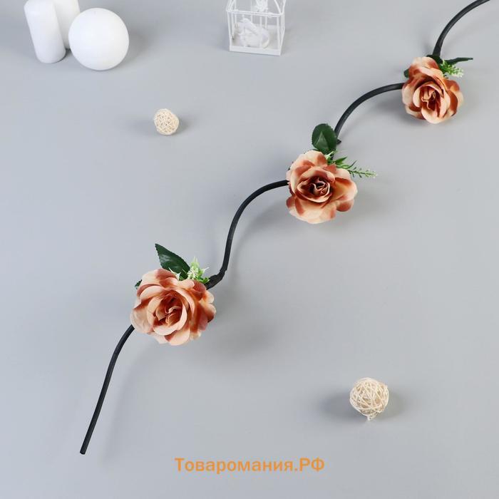 Декор тинги "Роза с мелкими цветочками"(бутон d=6см, h=6см) 150 см цена за 1шт) микс