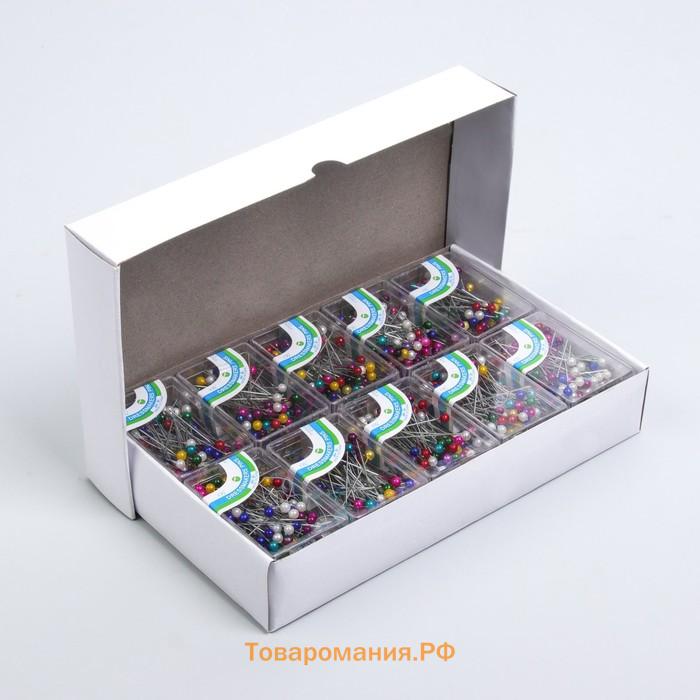 Булавки портновские, 35 мм, 80 шт., разноцветные