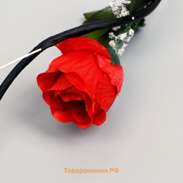 Декор тинги "Розы с пёрышками" 150 см, микс