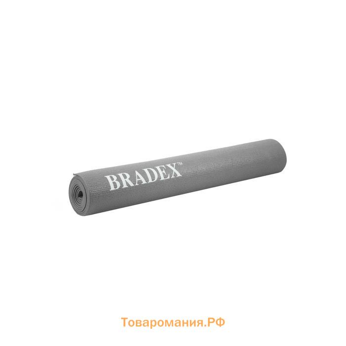 Коврик для йоги и фитнеса Bradex SF 0398, 173х61х0,3 см, серый