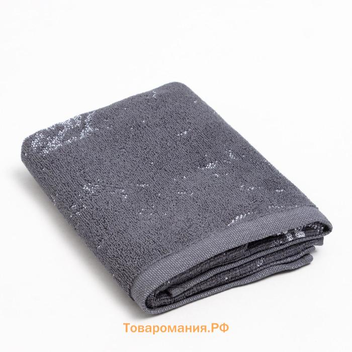 Полотенце именное махровое  «Владимир», 50×90 см, 100% хлопок, 420 г/м², серое