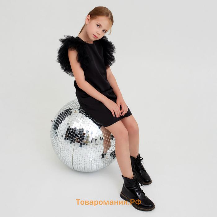 Новый год. Платье нарядное детское MINAKU: PartyDress цвет черный, рост 122