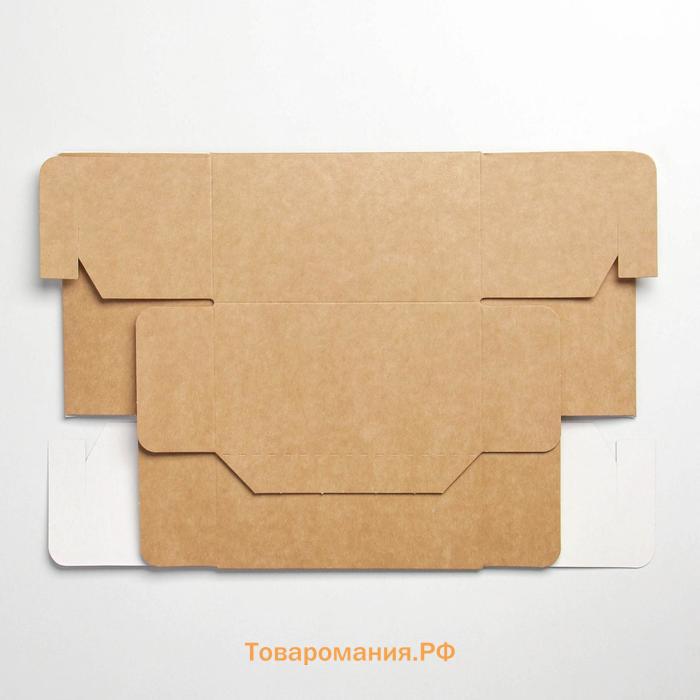 Коробка подарочная складная крафтовая, упаковка, 25 х 18 х 10 см
