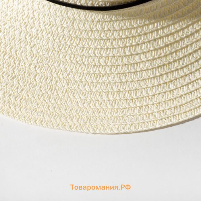 Шляпа с бантиком MINAKU цвет белый, р-р 56-58