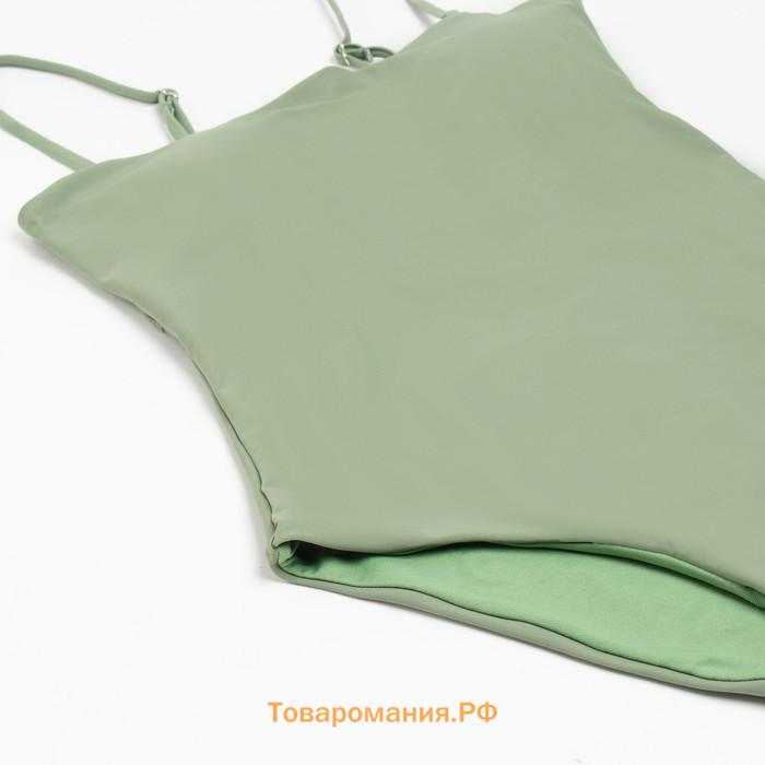Купальник женский слитный Basic MINAKU цвет зелёный, размер 48