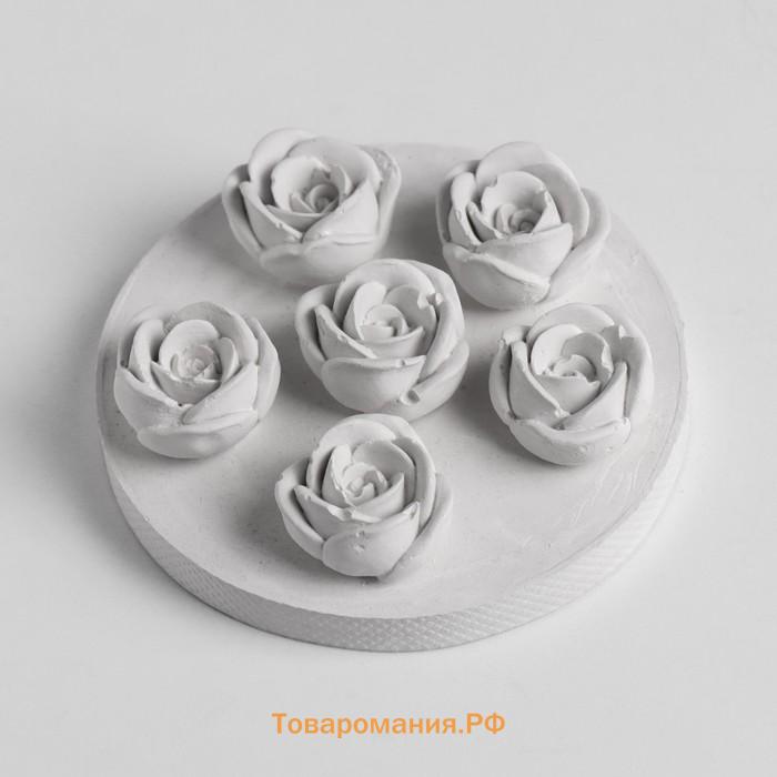 Силиконовый молд, форма для заливки «Бутон розы», d-3 см, МИКС