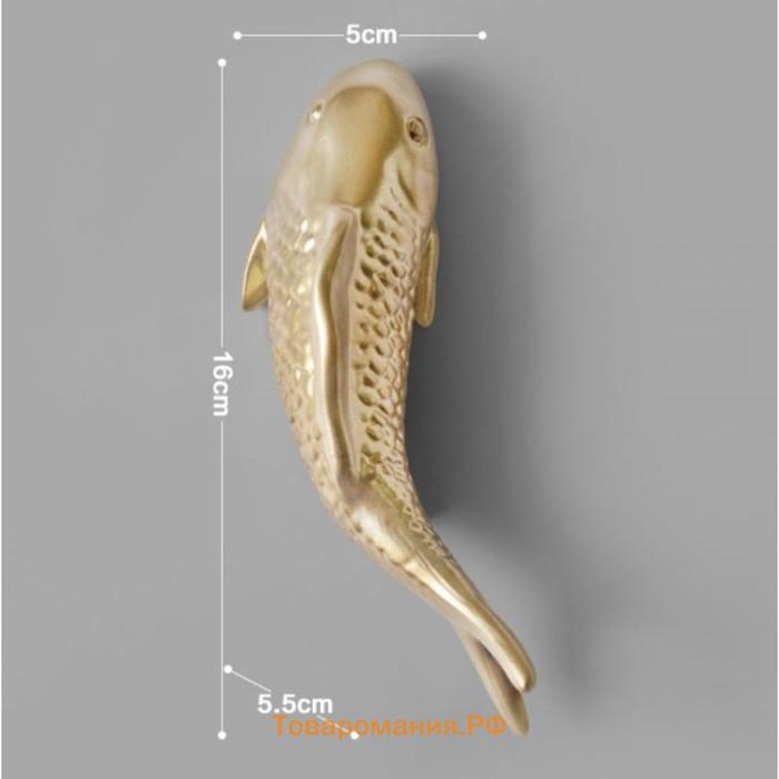 Декор настенный, панно TAKE IT EASY «Рыбка», 16×5 см, золото, левый