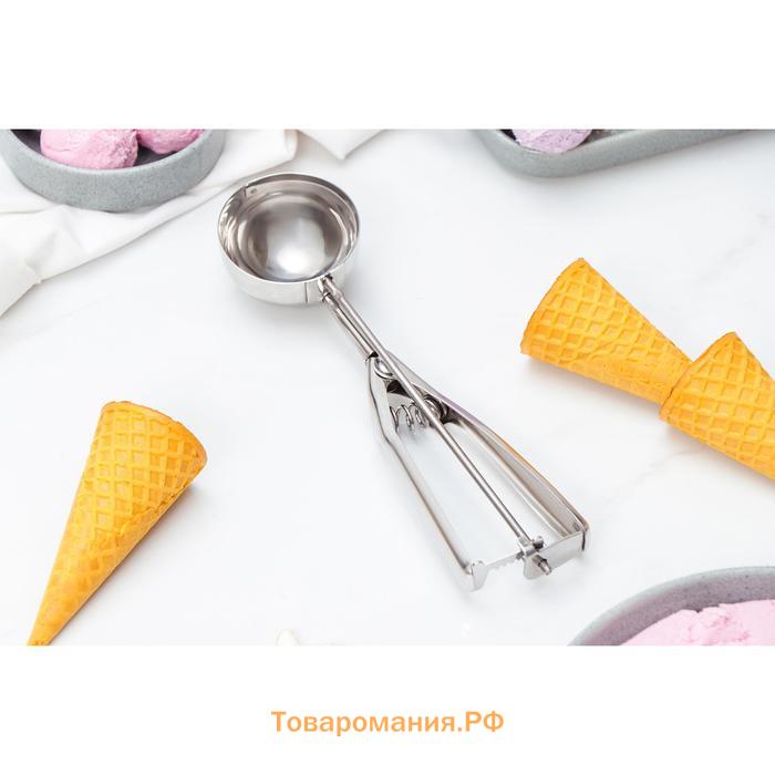 Ложка для мороженого , 22 см, 50 мл, хромированная