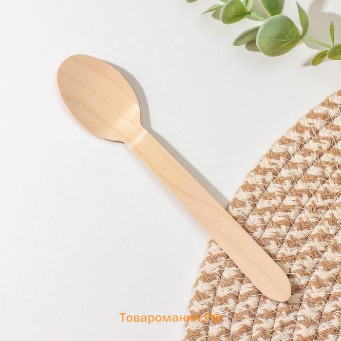 Ложка , 16 см, дерево, фасовка 50 шт.