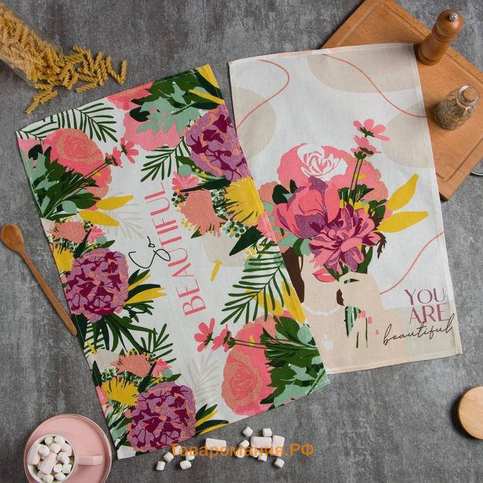 Набор кухонных полотенец  Spring mood, 35×60 см-4 шт., 100% хлопок