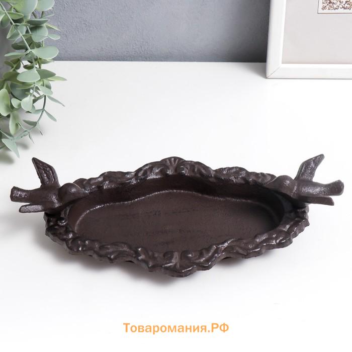 Фигурка-подставка для мелочей «Птицы на блюде», чугун, 5×13×25 см