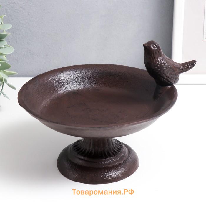 Фигурка-подставка для мелочей «Птица сидит на тарелке», чугун, 13×17×20 см