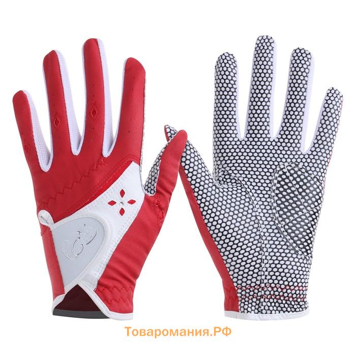 Перчатки для гольфа PGM, женские, пара, противоскользящие, микрофибра, размер 17