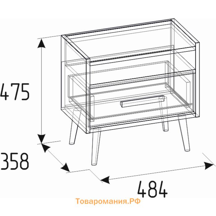 Тумба прикроватная Nature 41, 484 × 358 × 475 мм, цвет гаскон пайн