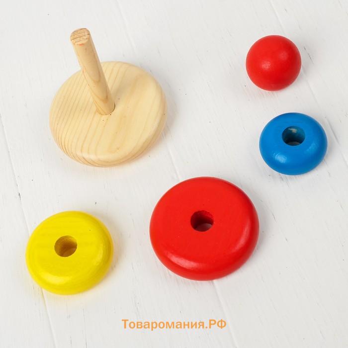 Пирамидка деревянная, 5 элементов