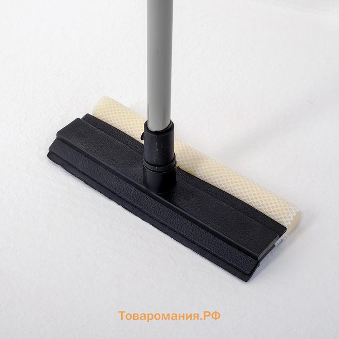 Щётка для окон , телескопическая ручка 49(75) см, водосгон 20 см, насадка поролон 20 см, синяя