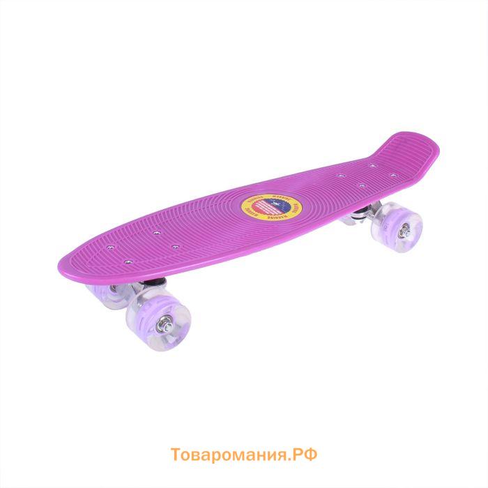 Скейтборд ONLITOP, 56x15 см, колёса световые PU 60х45 мм, алюминиевая рама, цвет МИКС